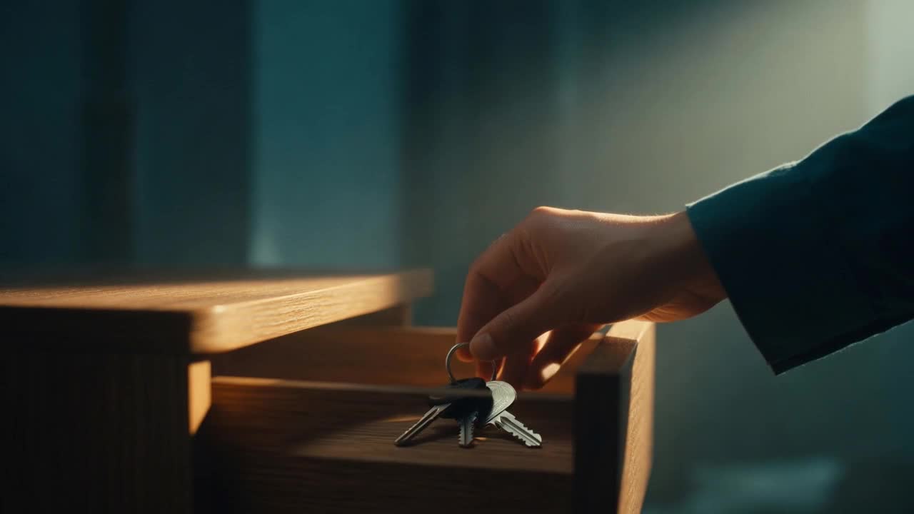 A set of keys placed safely out of reach — one small, calm guardrail during a manic episode.